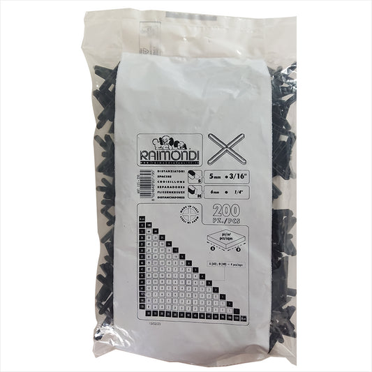 Distanziatori per Piastrelle a Croce mm.5 Confezione da 200 Pezzi Raimondi