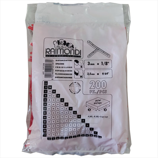 Distanziatori per Piastrelle a "T" mm.3 Confezione da 200 Pezzi Raimondi