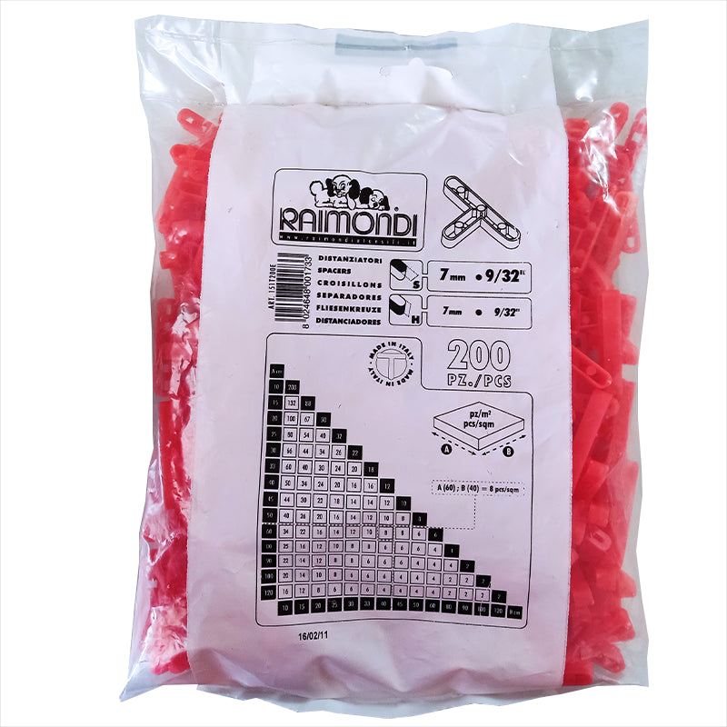 Distanziatori per Piastrelle a "T" mm.7 Confezione da 200 Pezzi Raimondi