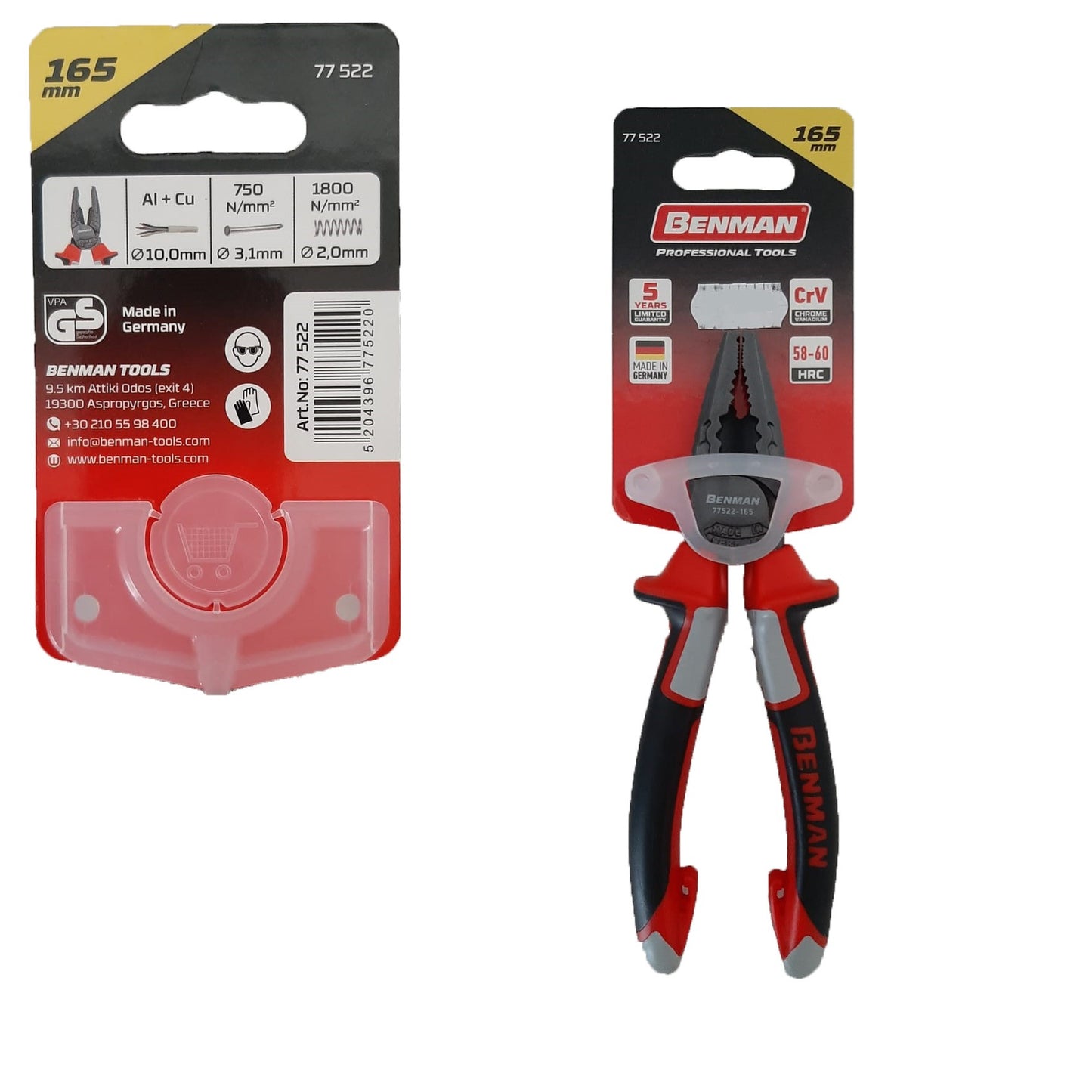 Pinza Combinata Powergrip 165mm Benman 77522