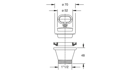 Piletta in Polipropilene e Inox Per Lavello Cucina 1"1/2