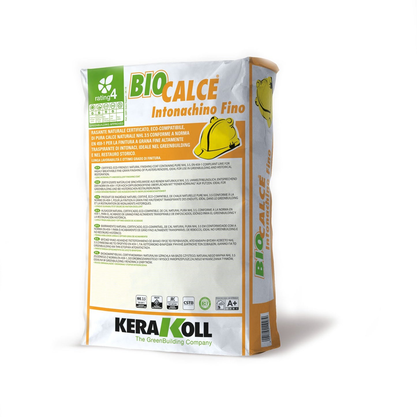 Kerakoll Biocalce Intonachino Fino 25 Kg - Rasante naturale certificato ecocompatibile