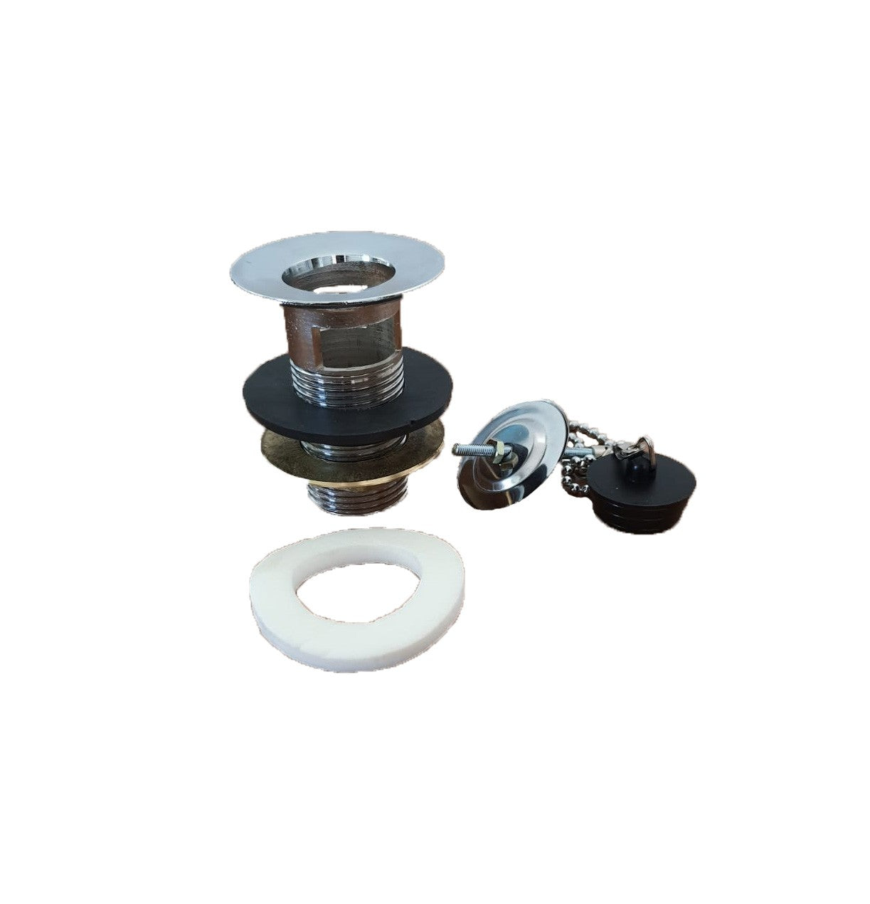 Piletta in Ottone Cromato per Lavabo Troppo Pieno 1"1/4