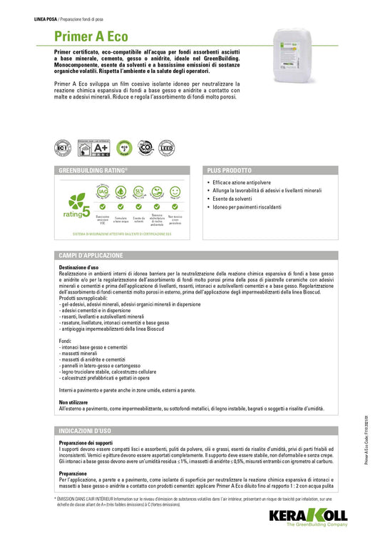 Scheda Tecnica Kerakoll Primer A Eco