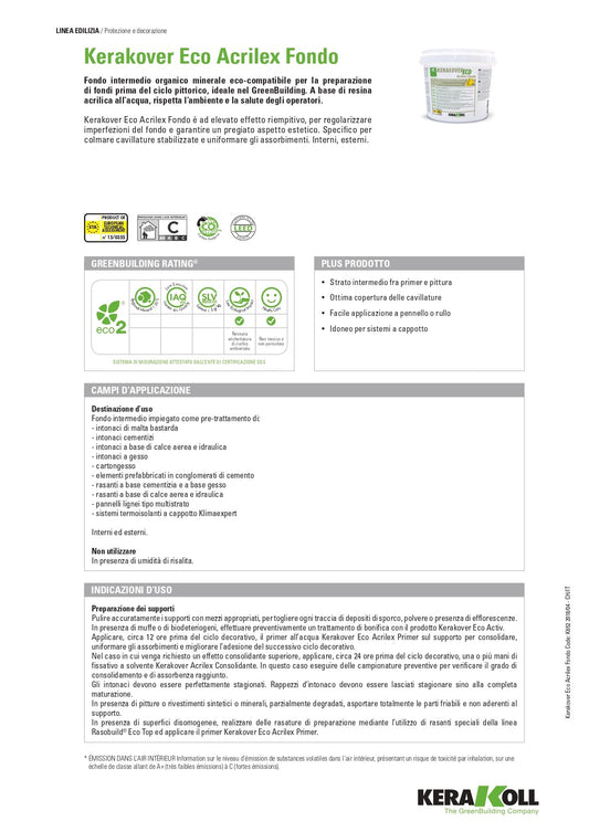 Scheda Tecnica Kerakover Eco Acrilex Fondo