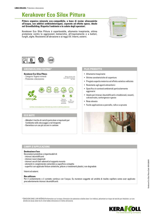 Scheda Tecnica Kerakover Eco Silox Pittura Kerakoll