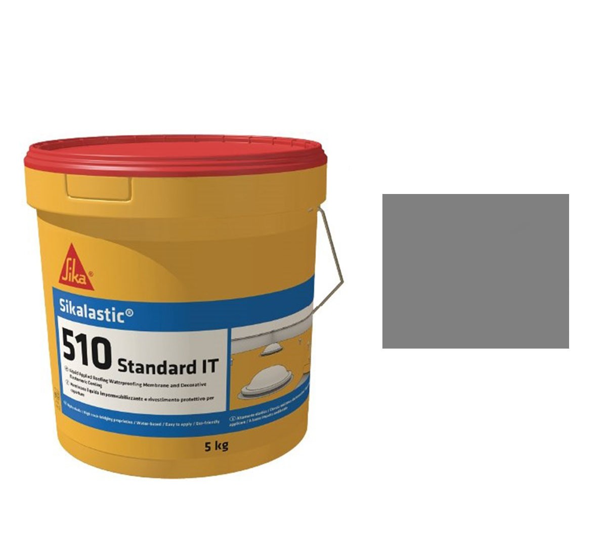Sikalastic-510 Standard IT Grigio 5Kg Sika® - Membrana Liquida Impermeabilizzante e Rivestimento Decorativo Elastomerico