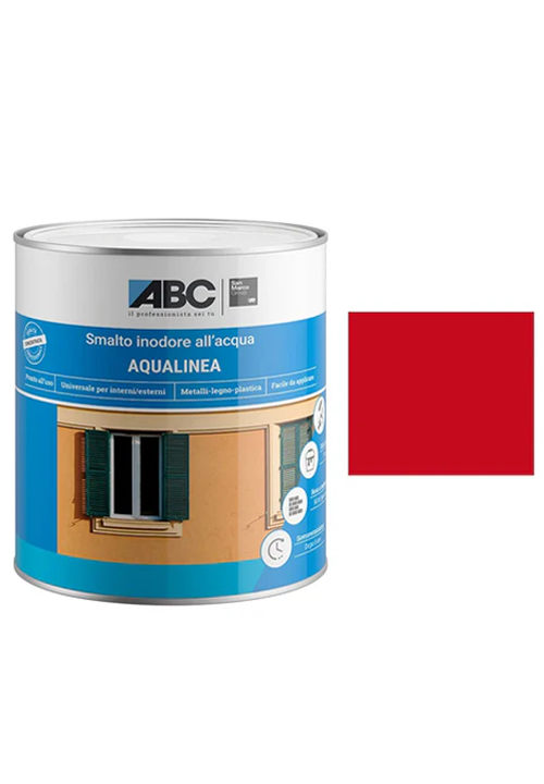 ABC-Pitture-e-Rivesimenti-Aqualinea-Smalto-Seta-0043-Rosso-Vivo-1-Lt