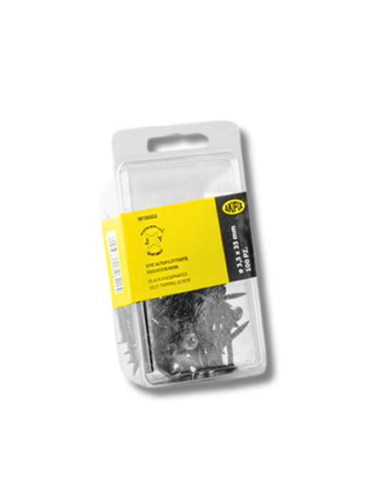 Akifix Vite Autofilettante fosfatata nera ø 3,5x19 mm - confezione da 100 pz blister