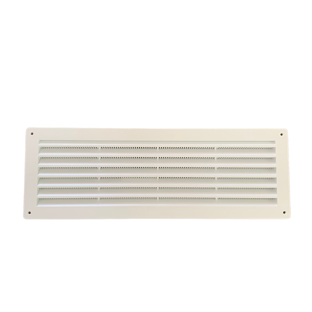 Griglia di Aerazione in PVC Rettangolare Universale con Rete 12X36 cm
