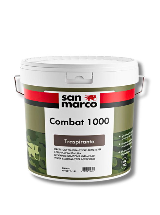 Idropittura Antimuffa COMBAT 1000 BIANCO Lt 4 San Marco