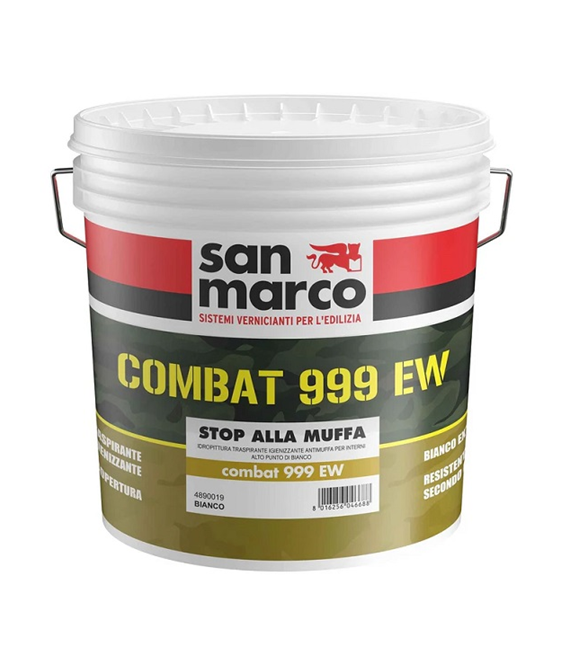 Idropittura Traspirante Antimuffa Combat 999 EW 14 Lt San Marco