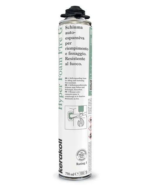 Kerakoll Hyper Foam Fire G 750 ml - Schiuma autoespansiva per riempimento e fissaggio - Resistente al fuoco