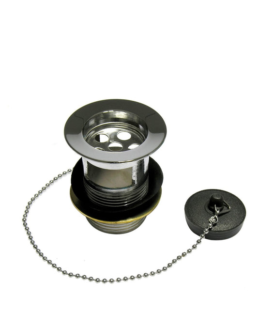 Piletta in Ottone Cromato per Lavabo Troppo Pieno 1"1/4