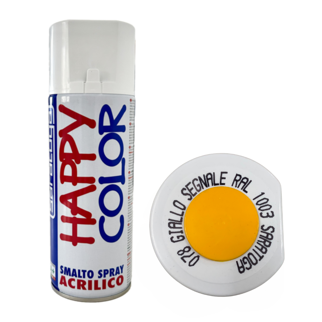 Bomboletta Spray Happy Color Acrilico 078 Giallo Segnale - RAL 1003 - 400 ml Saratoga
