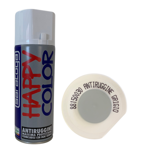 Bomboletta Spray Happy Color 88150030 Antiruggine Grigio - 400 ml Saratoga