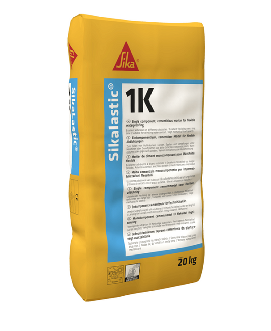Sikalastic®-1K Grigio Chiaro 20Kg Sika® - Malta impermeabilizzante cementizia monocomponente fibrorinforzata per impermeabilizzazioni flessibili e protezione del calcestruzzo