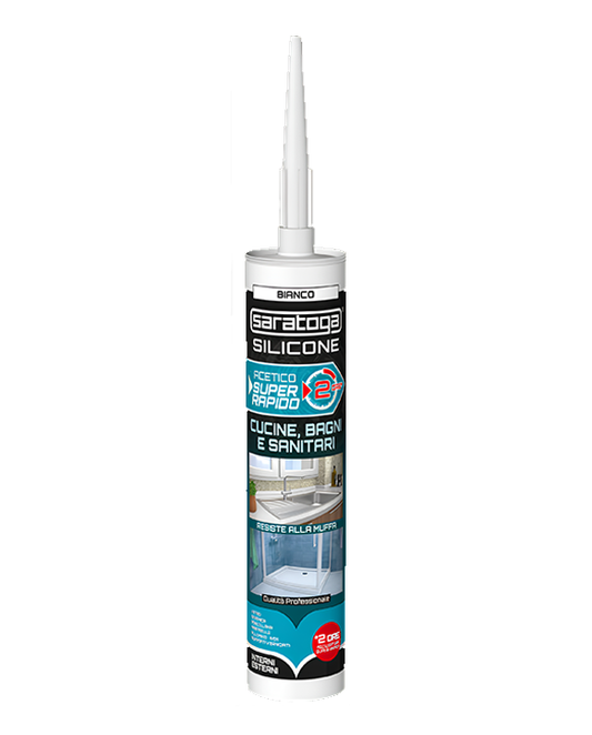 Silicone Sigillante Acetico Super Rapido Bianco 280 ml Saratoga