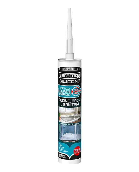 Silicone Sigillante Acetico Super Rapido Trasparente 280 ml Saratoga