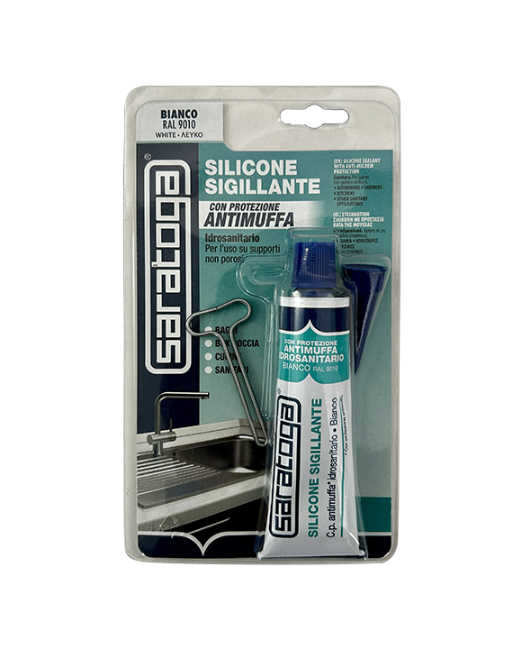 Silicone Bianco Antimuffa 60 ml in blister Saratoga