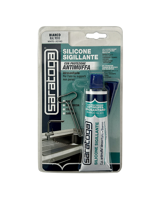 Silicone Bianco Antimuffa 60 ml in blister Saratoga