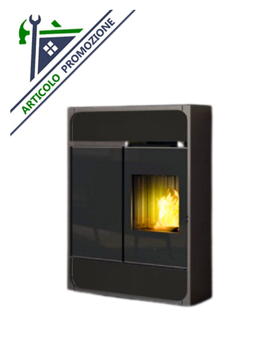 Stufa a Pellet Bild Up Vetro Nero 9.1 kW Edilkamin