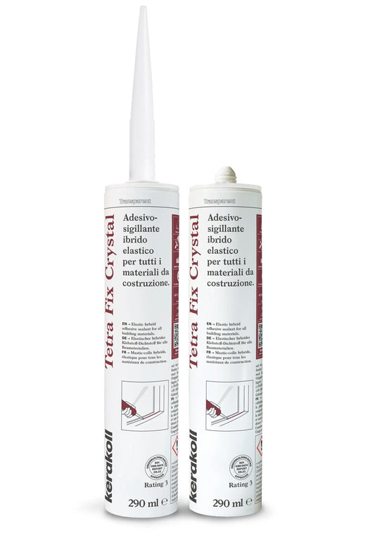 Kerakoll Tetra Fix Crystal 290 ml - Adesivo-sigillante ibrido elastico per tutti i materiali da costruzione