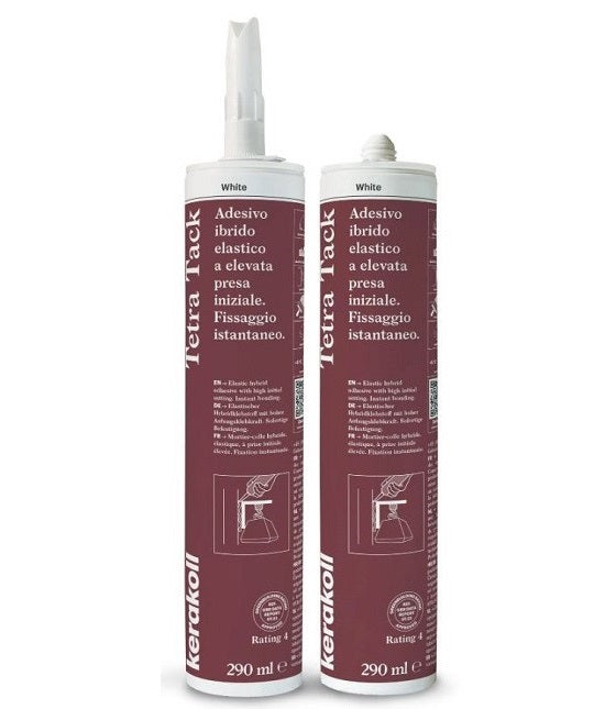 Kerakoll Tetra Tack Bianco 290 ml - Adesivo ibrido elastico a elevata presa iniziale
