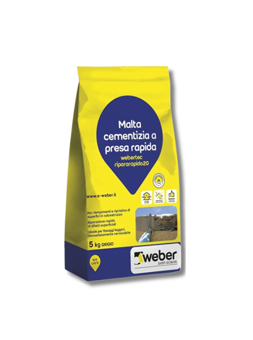 WEBERTEC RIPARARAPIDO20 Kg 5  - Malta cementizia a presa rapida
