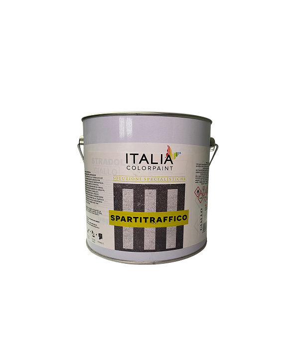 Pittura sintetica per segnaletica stradale Spartitraffico Giallo 5 Lt Italia Colorpaint Duriplastic