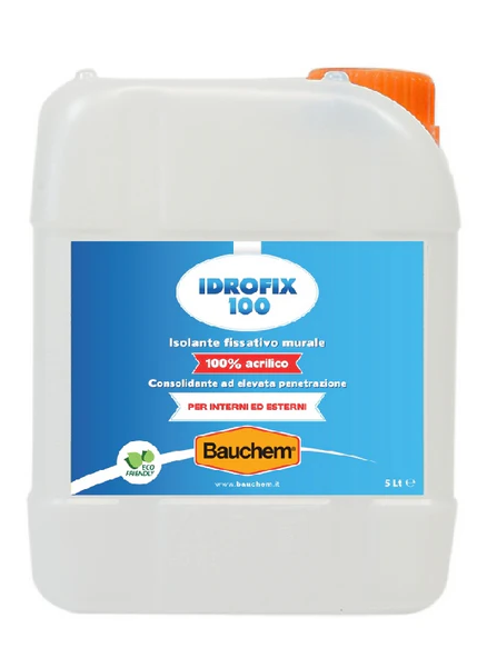 Isolante Fissativo Murale 100% Acrilico Idrofix 100 Lt 5 Bauchem