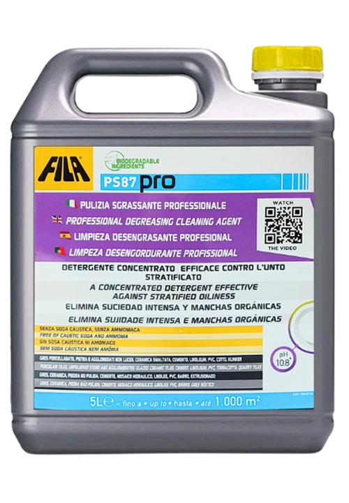 Detergente Concentrato per Pulizia Sgrassante Professionale PS87 PRO - Lt 5 Fila