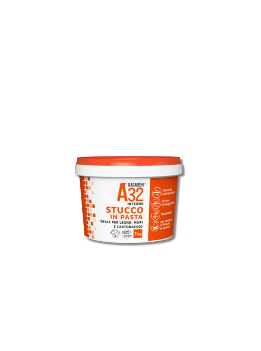 Rasaben A32 - Interno - Stucco bianco in pasta pronto all'uso 1 Kg