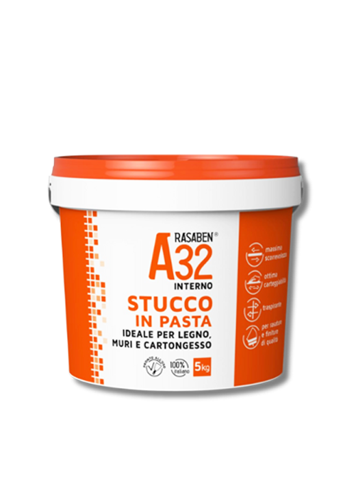 Rasaben A32 - Interno - Stucco bianco in pasta pronto all'uso 5 Kg