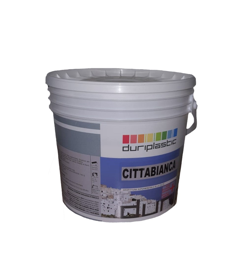 Idropittura minerale alla calce traspirante Cittabianca 4 Lt Respira Duriplastic
