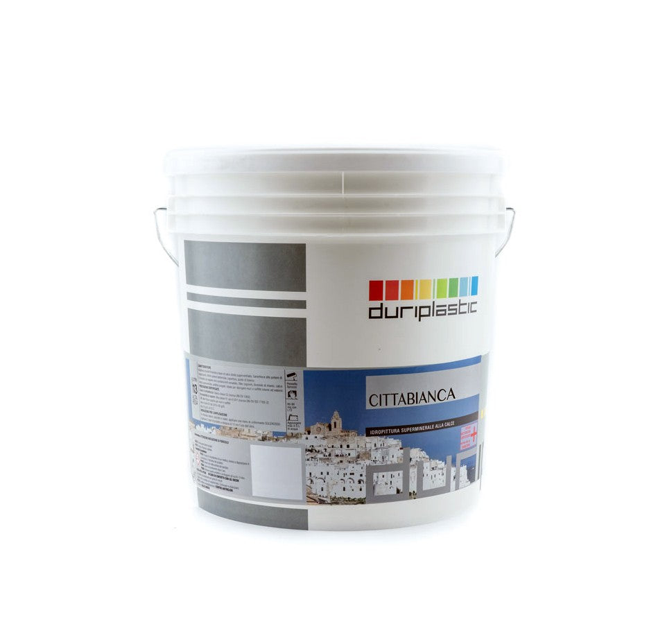 Idropittura minerale alla calce traspirante Cittabianca 13 Lt Respira Duriplastic