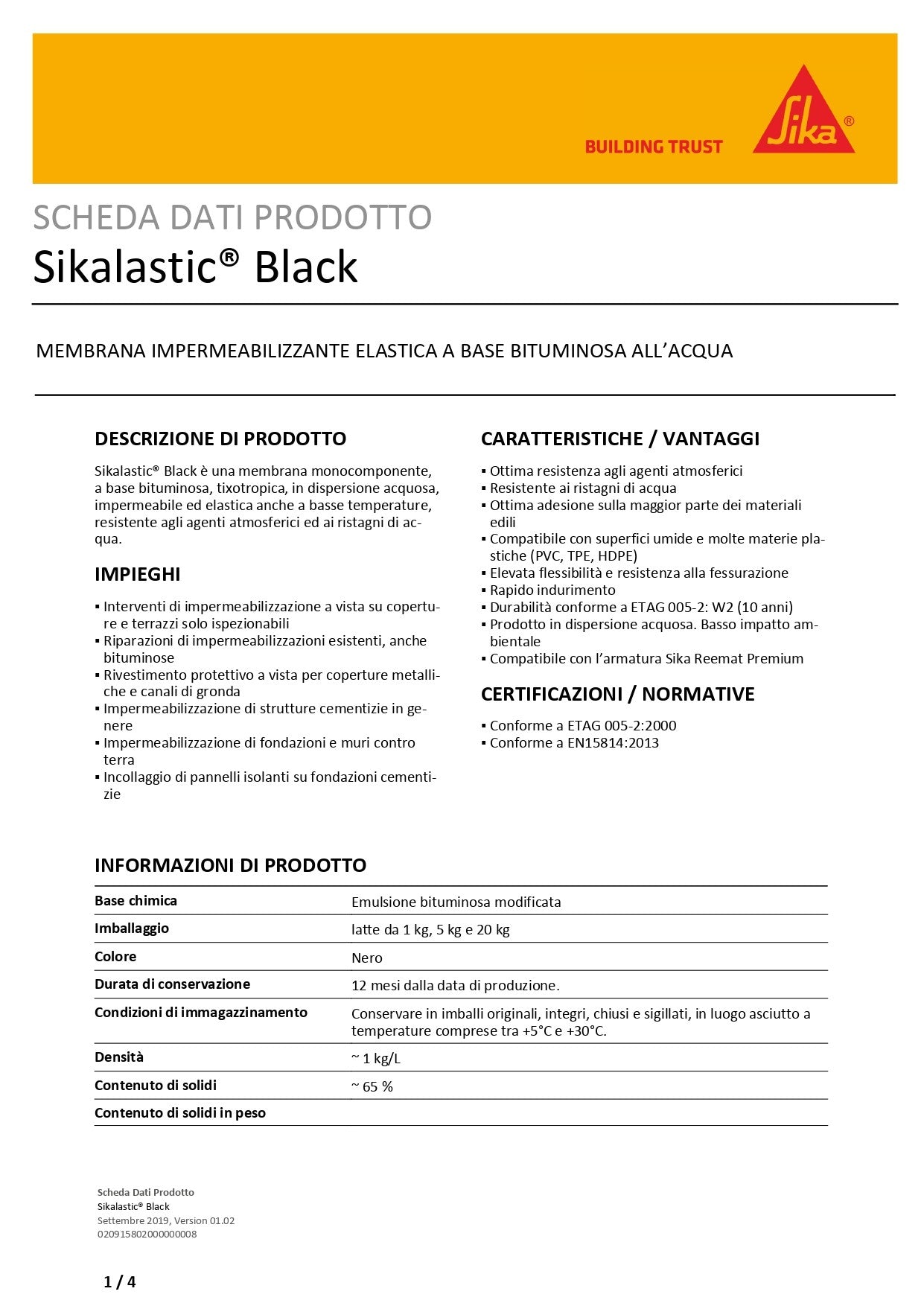 Sikalastic Black 5 Kg