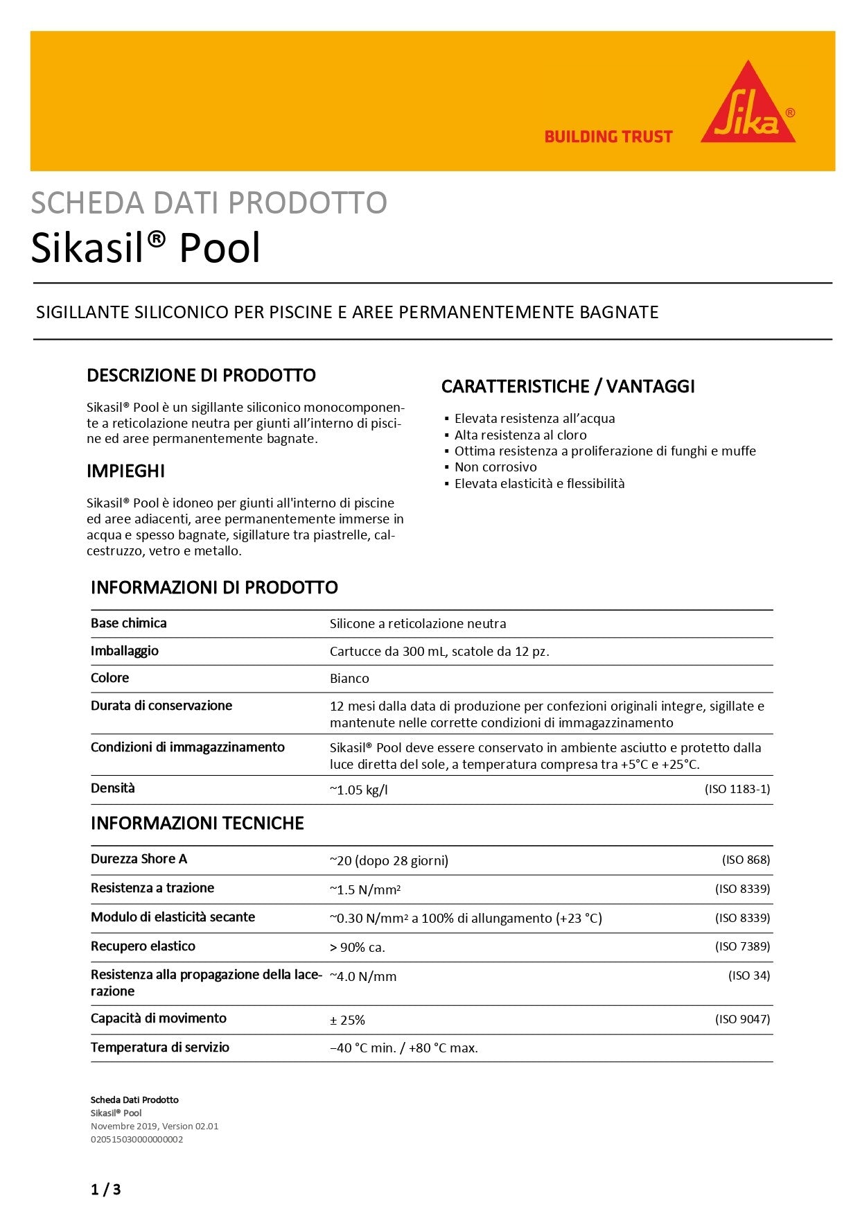 Sikasil® Pool Bianco 300 ml Sika®
