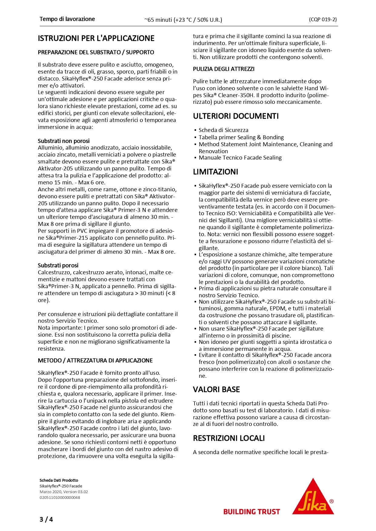 SikaHyflex®-250 Facade Bianco 600 ml Sika®