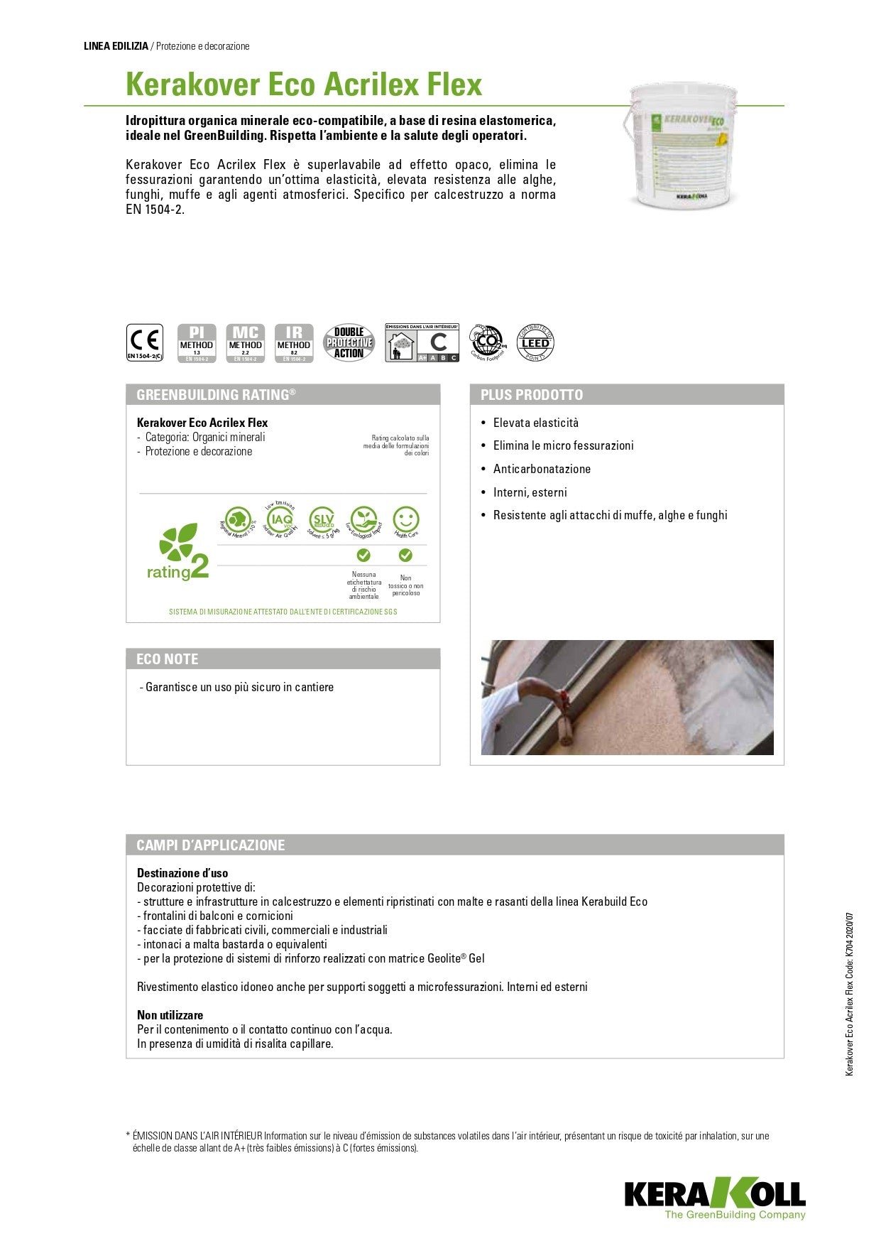 Kerakover Eco Acrilex Flex Bianco 4 Lt Kerakoll