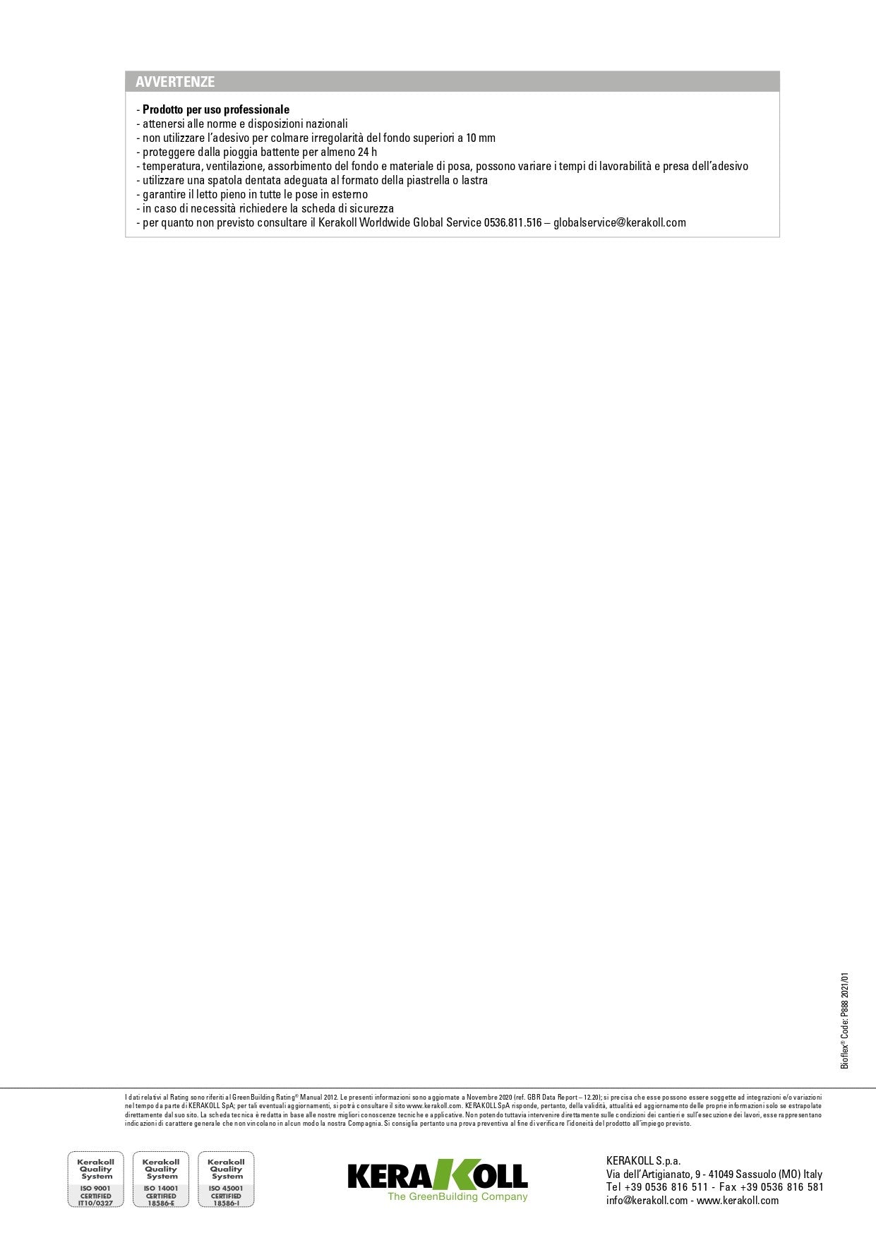 BIOFLEX Bianco - Kg 25 Kerakoll