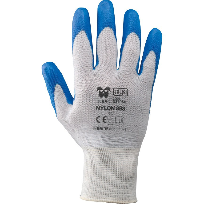 Guanti NYLON 888 BLU a filo continuo 100% nylon/poliuretano Taglia XXL/10 - Neri