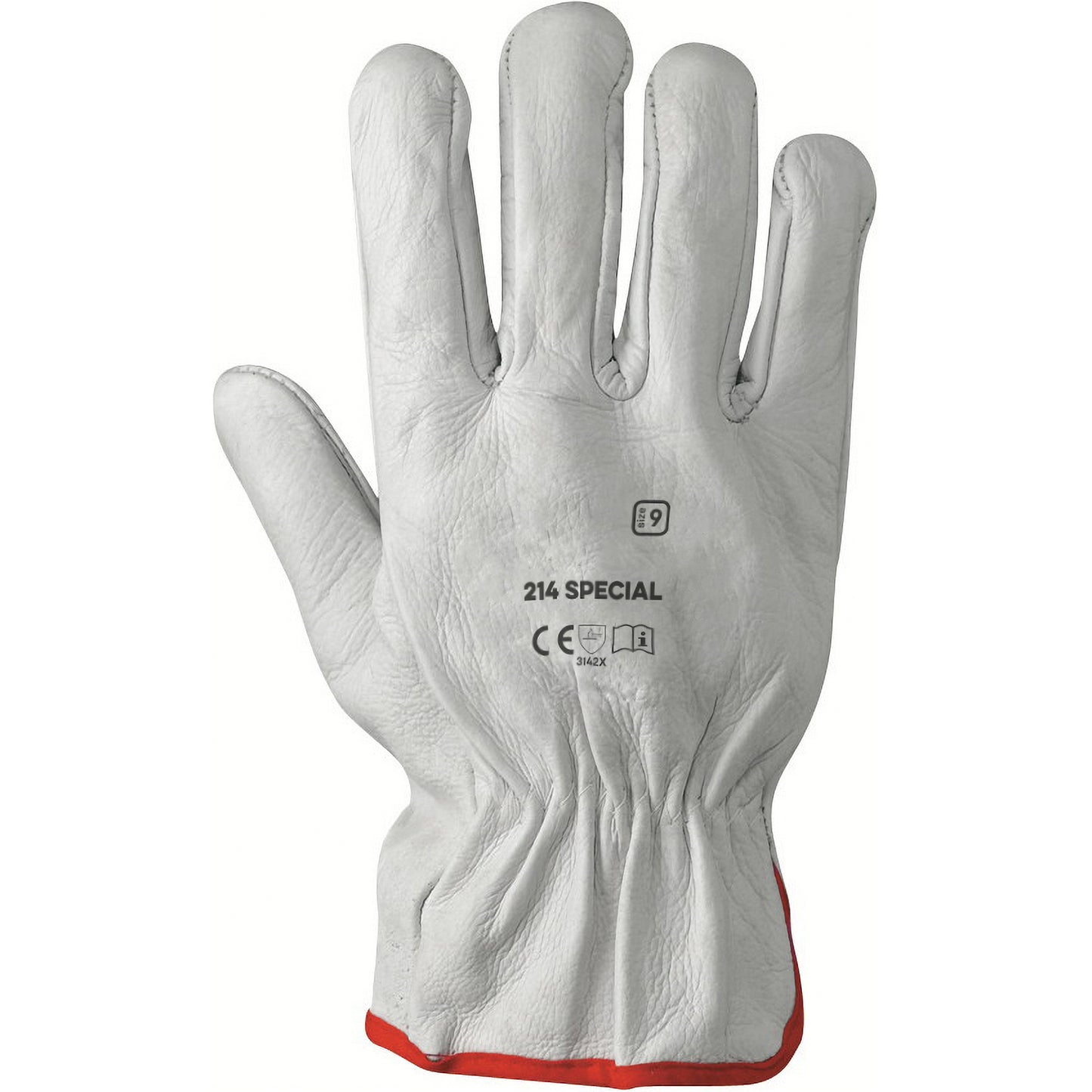 Guanti TOP in Fiore Bovino Colore Bianco Taglia 10 - Neri