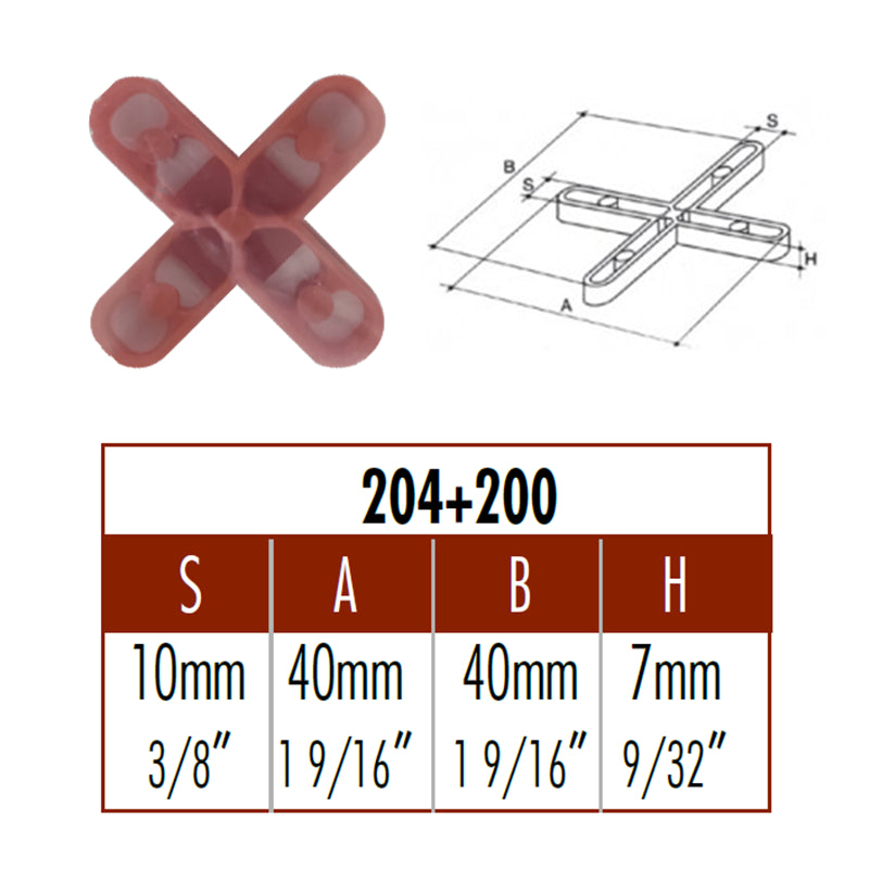 Distanziatori a Croce per Piastrelle mm.10 Conf. 200 Pz.