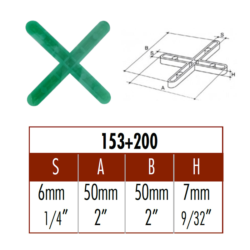 Distanziatori a Croce per Piastrelle mm.6 Conf. 200 Pz.