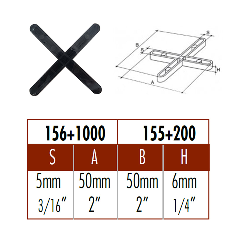 Distanziatori a Croce per Piastrelle mm.5 Conf. 200 Pz.