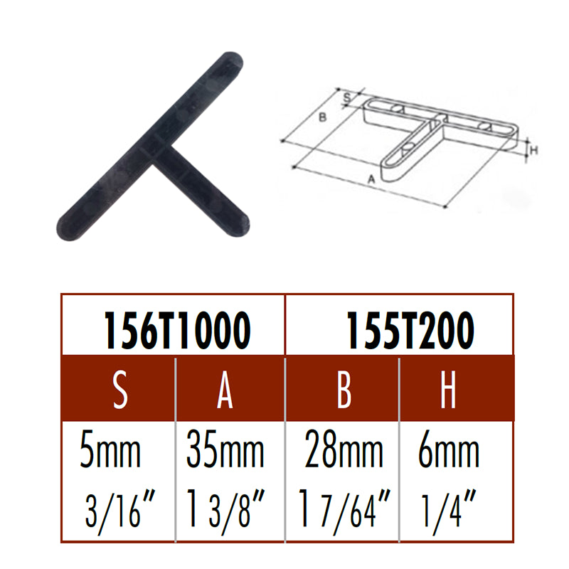 Distanziatori a "T" per Piastrelle mm.5 Conf. 200 Pz.