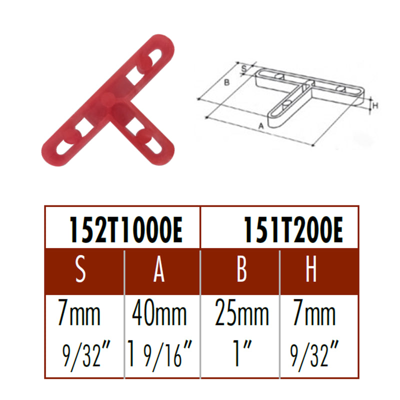 Distanziatori a "T" per Piastrelle mm.7 Conf. 200 Pz.