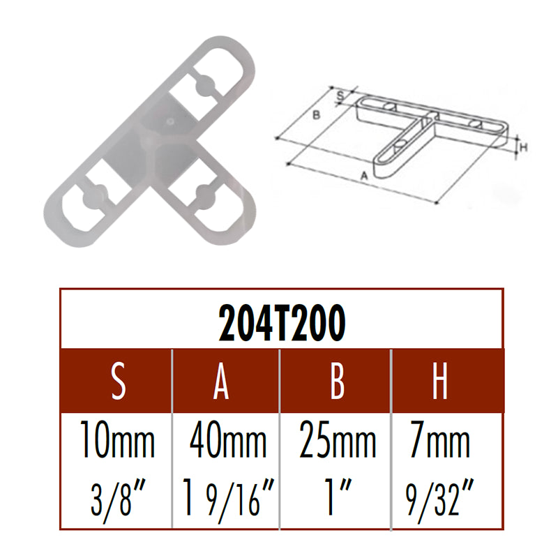 Distanziatori a "T" per Piastrelle mm.10 Conf. 200 Pz.