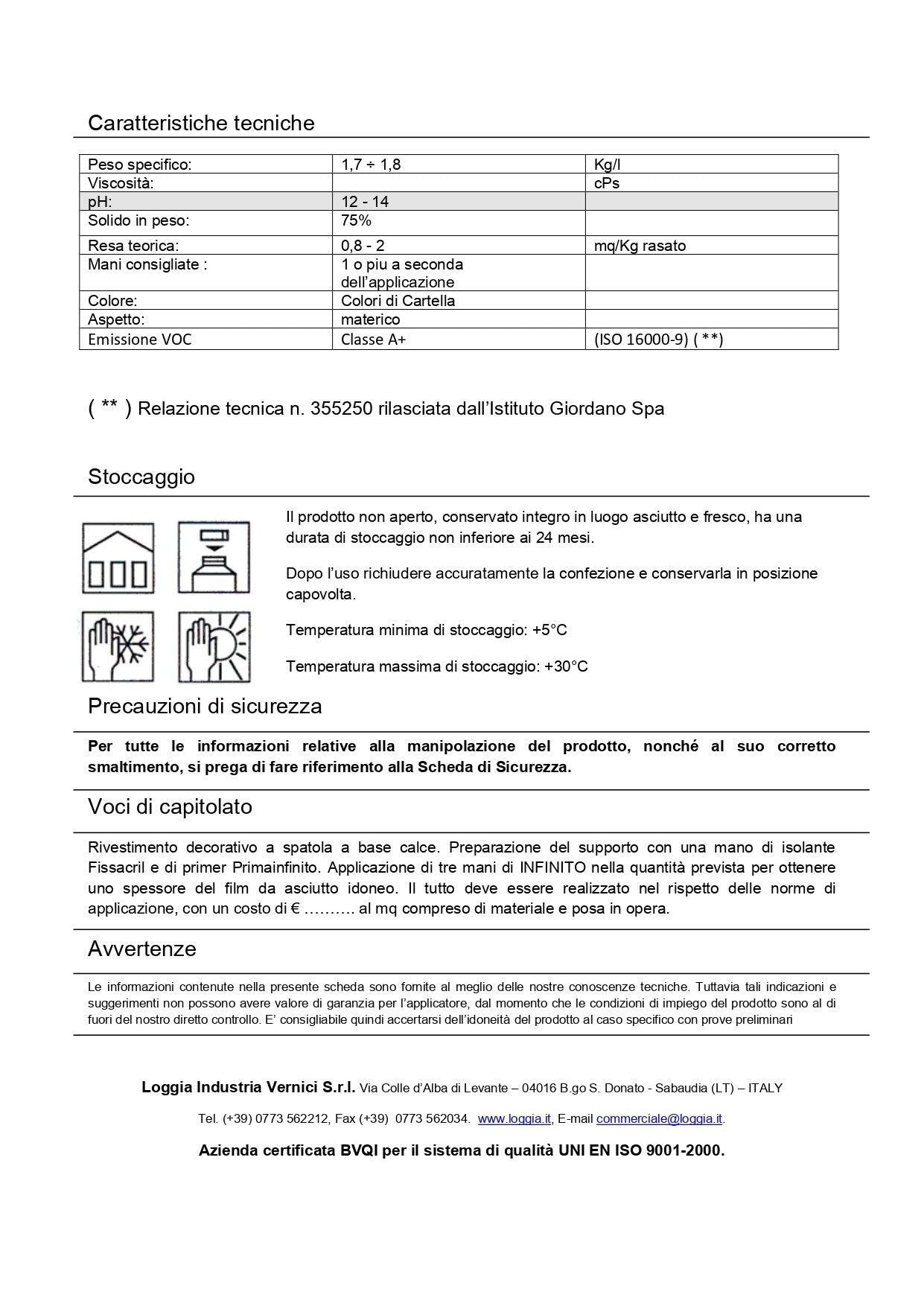 INFINITO Neutro 8 Kg Loggia